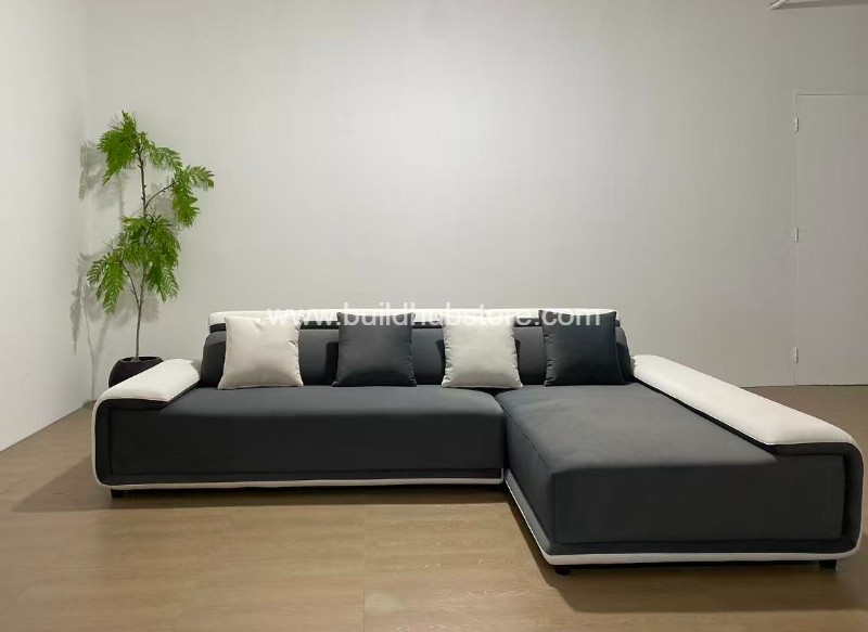 绒布三人位贵妃沙发-1840*980*730（1100*1900*730）